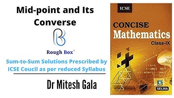 Midpoint and its converse | Ch-12 | Ex.12A part 1 | Class 9 | SELINA | Mathematics
