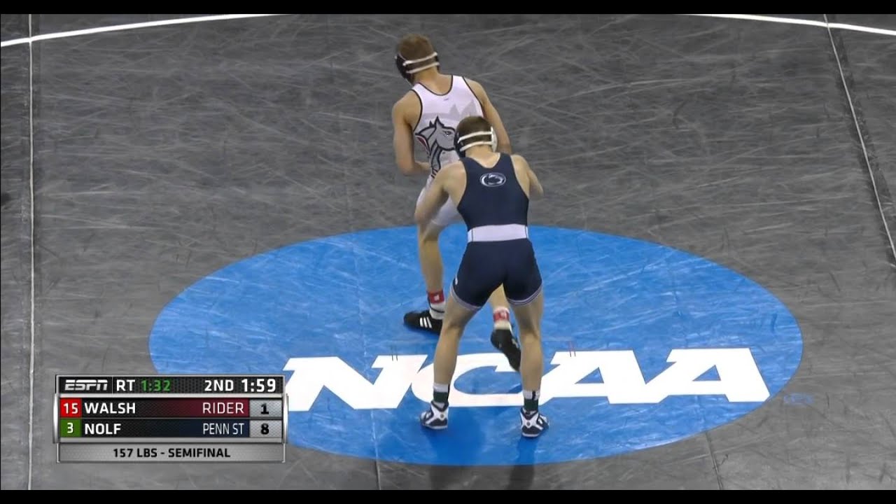 2016 NCAA 157 Semifinal Nolf (PSU) v Walsh (RIDER)