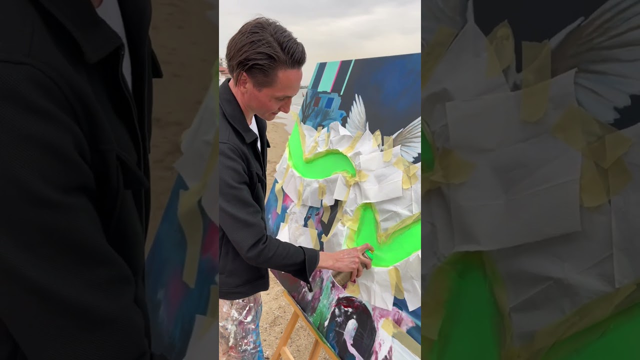 Lebedef in art process. 