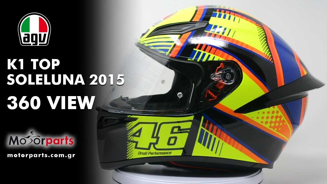 AGV K1 Rossi Top Soleluna 2015 360 View - YouTube