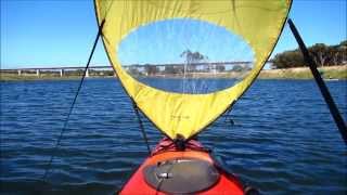 Kayak Sailing / Bic Kayak Sail on Wilderness Tarpon 140 ; part 1