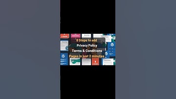 8 Easy steps to add Privacy Policy Terms & Conditions Pages in 2 minutes...