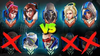 BRONZES vs PLATS but every time the PLATS win, they LOSE A PLAYER! (Overwatch 2 CHALLENGE)