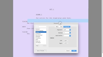 Creating a template in Final Draft 9