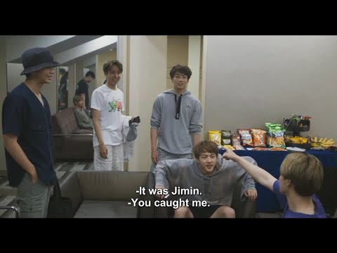 jimin caught in a lie.  BTS: Burn The Stage Movie Clip