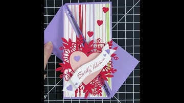 Twisted Gatefold Valentine Card featuring Sweet Talk DSP & Floral Heart Dies