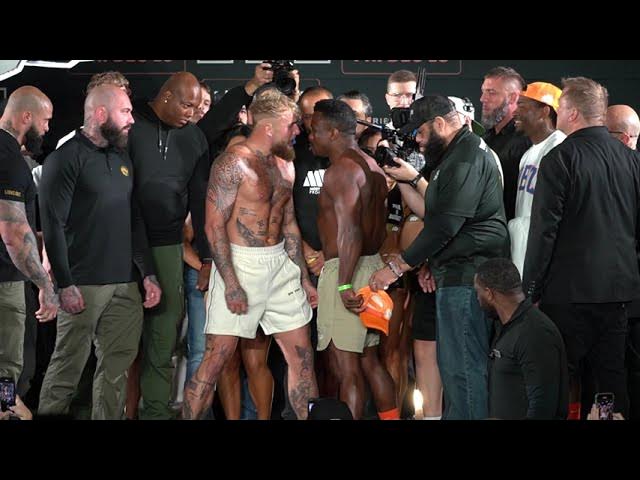 Boxing Records (YTBoxRec.com) on X: 🚨 LADIES AND GENTLEMEN WE'VE  GOT OURSELVES A FIGHT ‼️ 🚨 Fighters officially weigh in… Jake Paul: 199.4  Pounds Andre August: 198.6 Pounds Who wins in