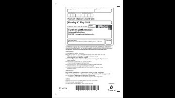 2025 Pearson EDEXCEL As Level Further MathemATIcs Paper 1 8fm0 01 Core Pure MathemATIcs