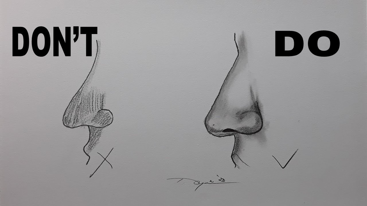 Lakukan ini untuk cara menggambar hidung dengan benar menggunakan ...