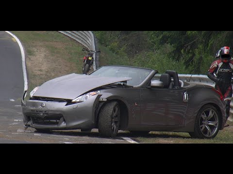 Nordschleife Crash Nissan 370z Big Hit In The Barrier Touristenfahrten 23 05 15 Youtube