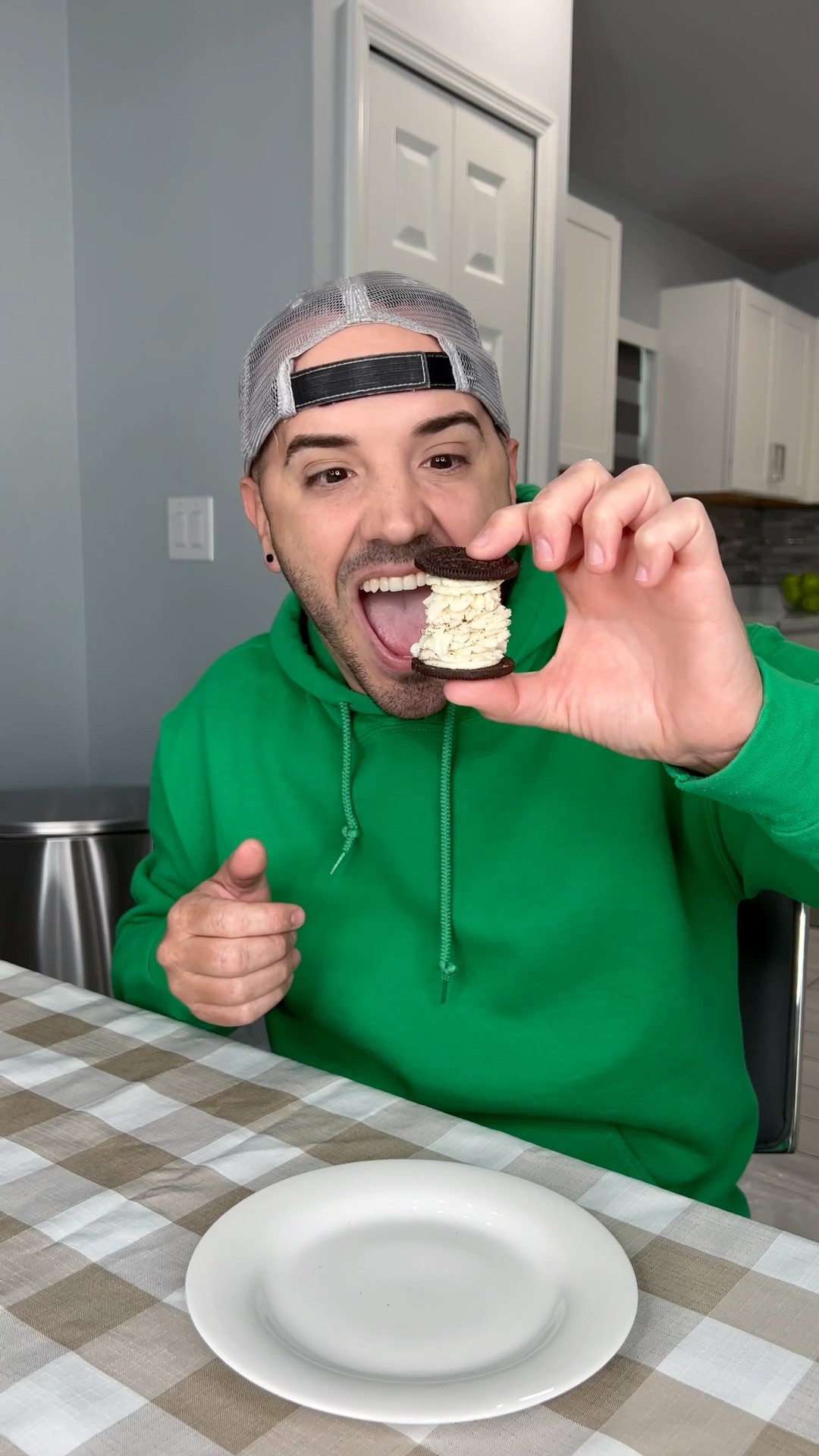 He ate all the filling and gave monster empty cookies ?? #shorts