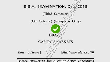 2018 Dcrust BBA 3rd Sem Reappear Capital Markets Question Paper