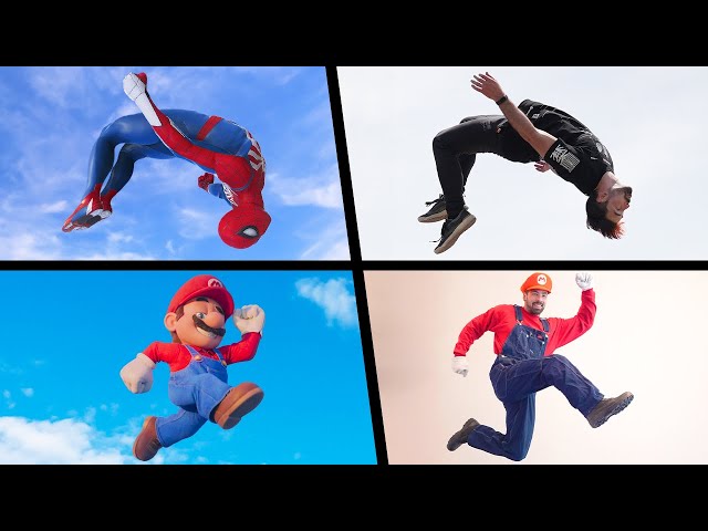 HARDEST Stunts of 2023 In Real Life (Spiderman, Mario, Sonic, Anime, MORE!) class=