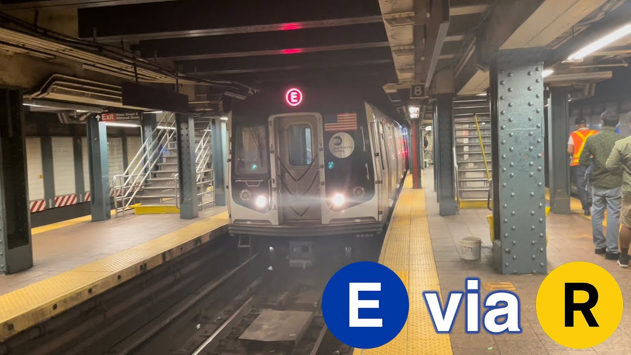 Whitehall R Train ᴴᴰ⁶⁰ E Trains Running via the R Line to Whitehall Street - YouTube