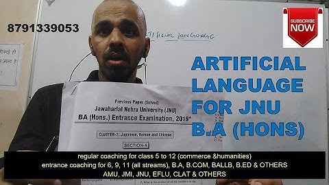 Part 1 - artificial language for JNU B.A (hons)
