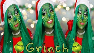 Grinch Christmas Makeup Tutorial l YouTube #Shorts | Tiktok Christmas Makeup!