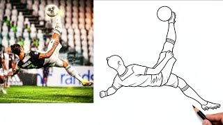 Easy Drawing Ronaldo Bicycle Kick |Step by Step Tutorial
