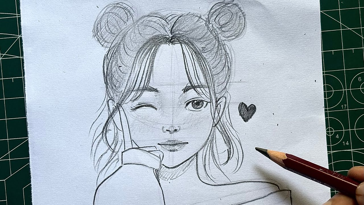 How to draw a girl step by step || pencil sketch drawing - YouTube