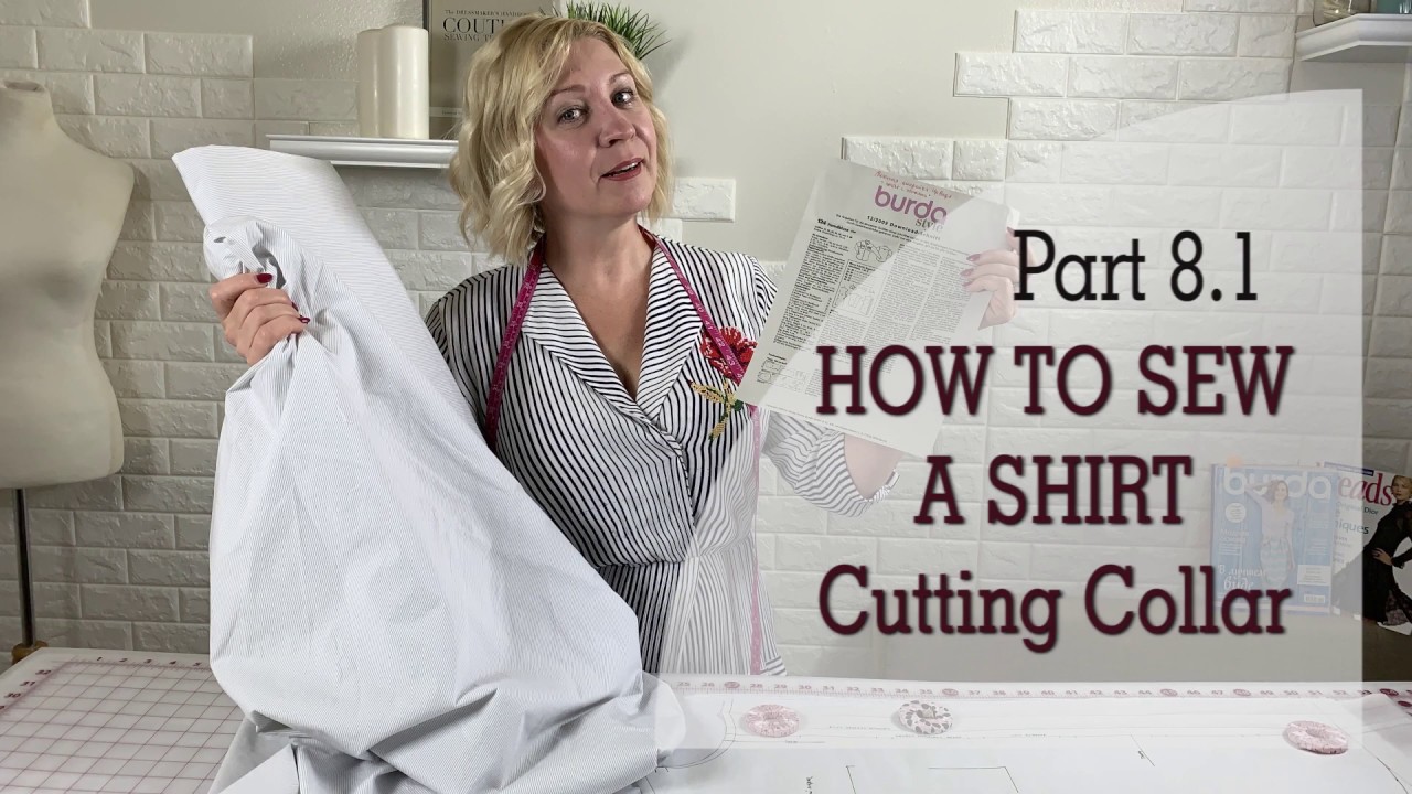 HOW TO SEW A CLASSIC WOMEN SHIRT/BLOUSE***PART 8.1***Cutting Collar