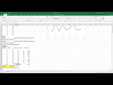 Calculate MSE on Excel to diagnose forecast accuracy