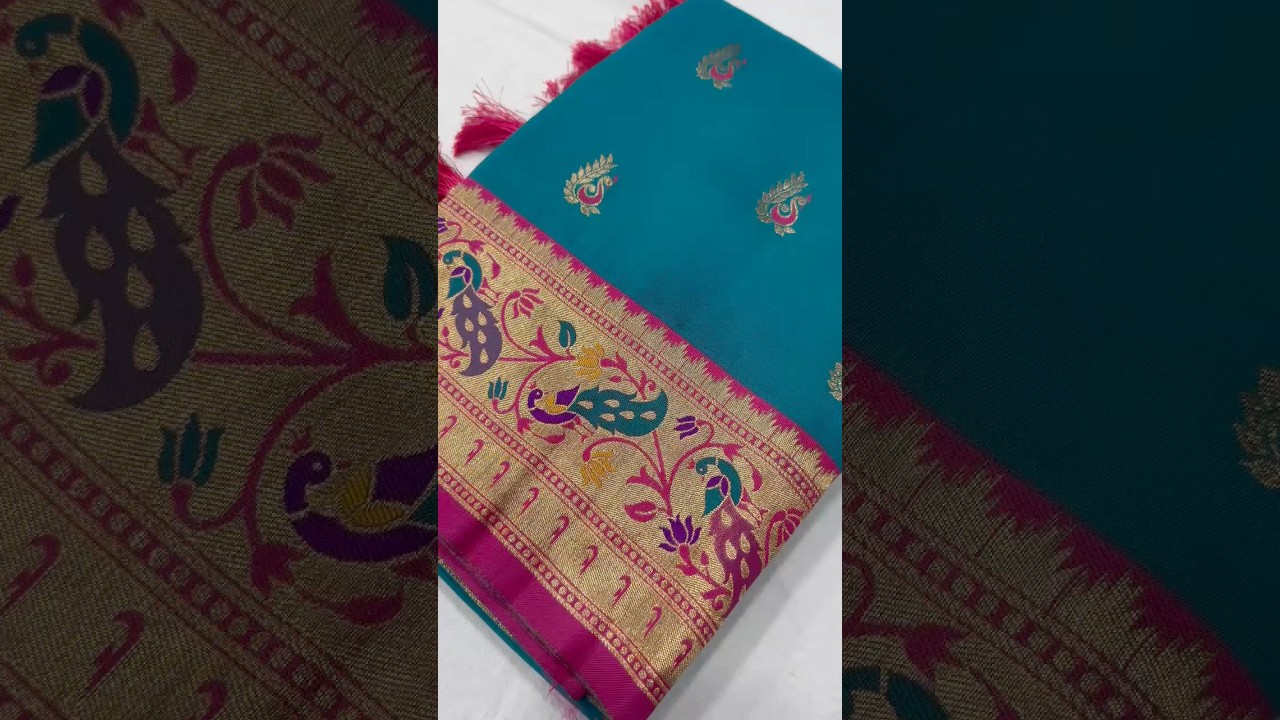 Soft Meenkari Zari Weaving Paithani Silk Saree