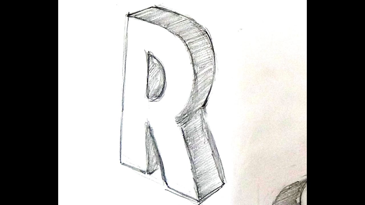 How To write a 3D Letter R - YouTube