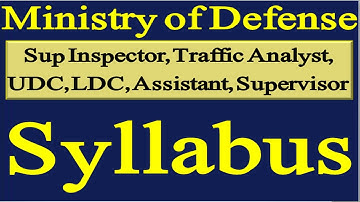 MOD 2021 Syllabus | Sub Inspector, Traffic Analyst, Assistant, UDC, LDC, Supervisor | MOD Jobs |