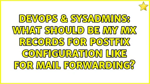 What should be my MX records for postfix configuration like for mail forwarding?