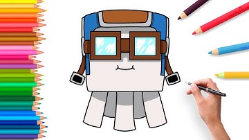 How to draw a Happy Ghast from Minecraft step by step | easy tutorial