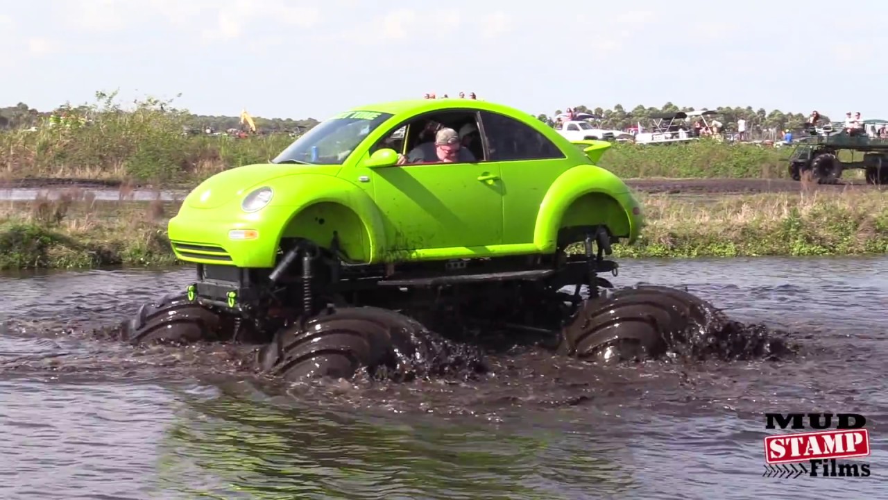 Monster Vw Beetle Floats The Pond Youtube