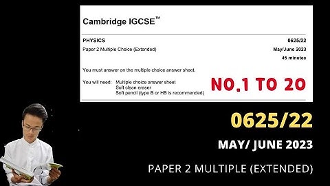 0625/22/MJ/23 Paper 2 Multiple Choice (Question No. 1 to 20)