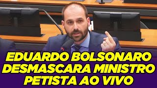 Eduardo Bolsonaro desmascara ministro petista ao vivo