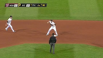 WSH@PIT: Mercer, Walker combine to turn a double play