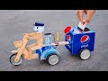 Cycle Rickshaw With Robot - Ice Cream Trolley From Pepsi Cans - Electric Bike 3 Wheels