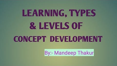 LEARNING||CONCEPT DEVELOPMENT||TYPES AND LEVELS|| STRATEGIES FOR CONCEPT LEARNING|| #exam #learning