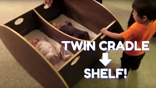 wooden cradle for twins