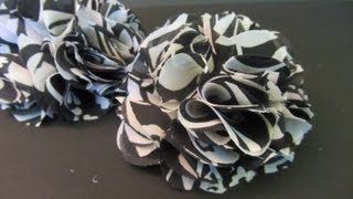 Cómo hacer flores de tela FÁCIL. How to make fabric flowers.