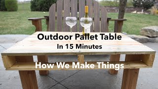 I thought pallet tables were over done until I made this for my sister. This was so easy and turned out so sturdy, that I proved myself 