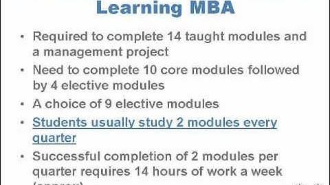 The structure of the Distance Learning MBA - Bradford University School of Management