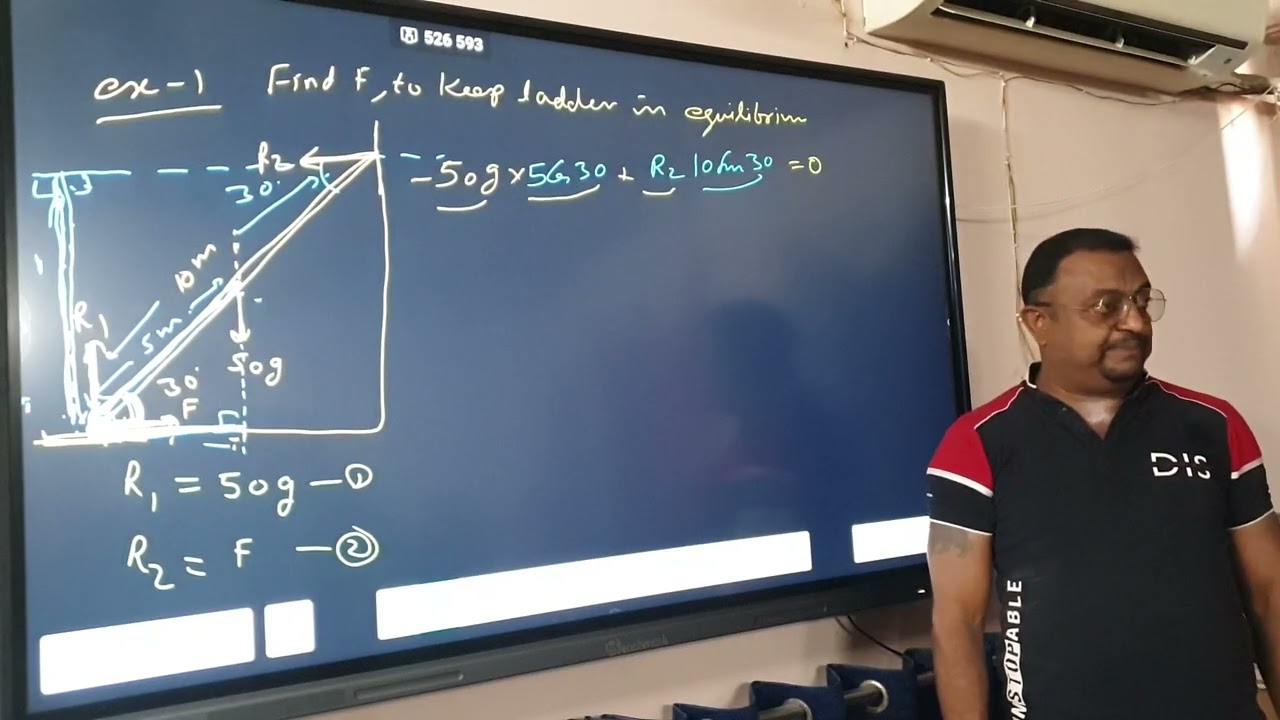 Rotational Motion | lecture 8a | Torque and its uses,  part 2 | ladder