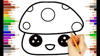 كيفية رسم فطر رسم سهل للمبتدئين  خطوة بخطوة How to draw a mushroom easy drawing