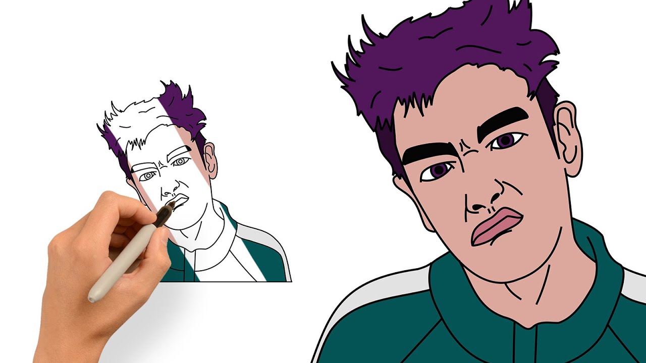 How to Draw and Color Thanos from Squid Game | Easy Thanos Drawing ...