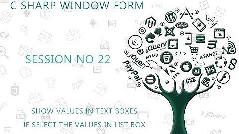 C# Tutorial Window Form  22  SHOW VALUES IN TEXT BOXES IF SELECT THE VALUES IN LIST BOX