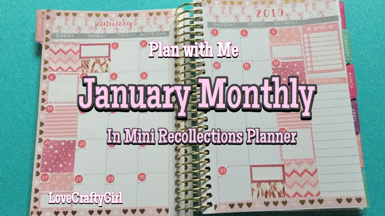 Plan with Me: January Monthly in Mini Recollections Planner - YouTube