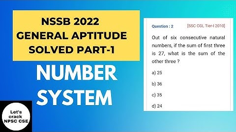 NSSB 2022 | General Aptitude Solved MCQs | Number System | Part-1