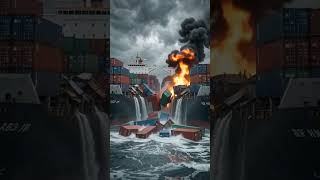 Sea Disaster AI generated just for fun Hashtags: #CargoShip #ShipCrash #OceanAccident #Maritime