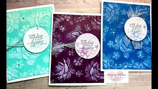 Fun Technique with Layered Florals  Embossing Folder!