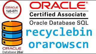 CERTIFICACION ORACLE DATABASE SQL 1Z0-071 | RECYCLEBIN, ORAROWSCN EN ORACLE SQL (video 94)