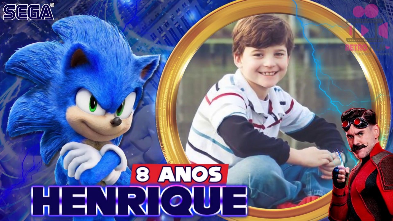 Convite Digital para Aniversário - Sonic - o Filme 2