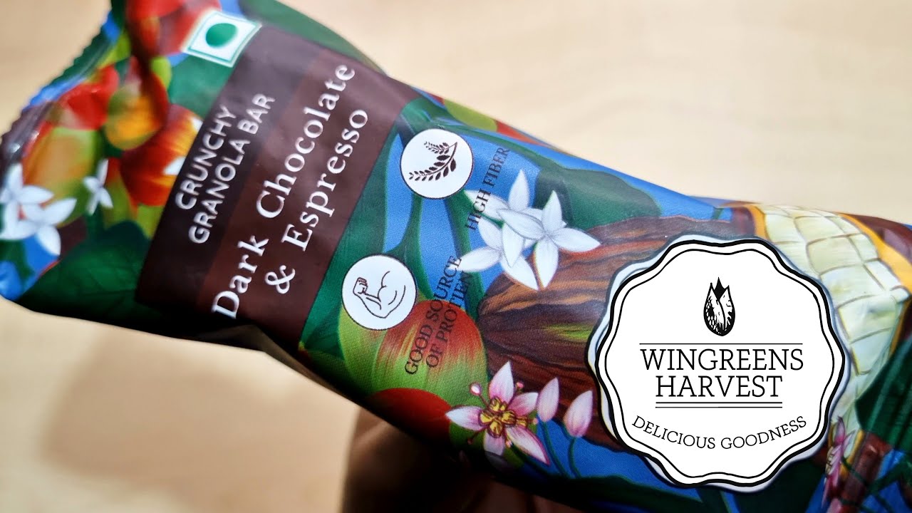 Green Harvest Crunchy Dark Chocolate Espresso Granola Bar | Ingredients, Taste, Price, Ad | Granola🍫